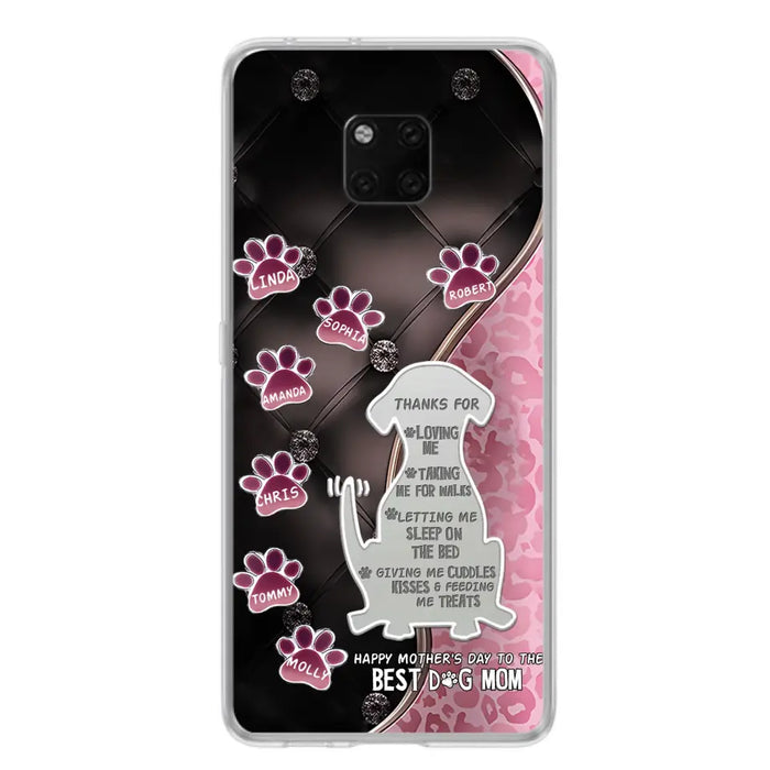 Personalized Memorial Dog Mom Phone Case - Memorial Gift Idea For Dog Lover - Up to 7 Dogs - Thanks For Loving Me - Oppo/Xiaomi/Huawei