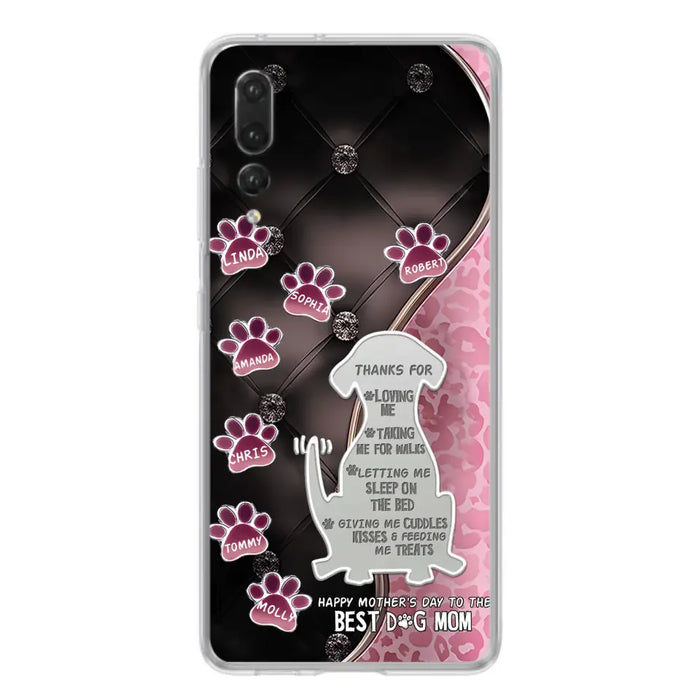 Personalized Memorial Dog Mom Phone Case - Memorial Gift Idea For Dog Lover - Up to 7 Dogs - Thanks For Loving Me - Oppo/Xiaomi/Huawei