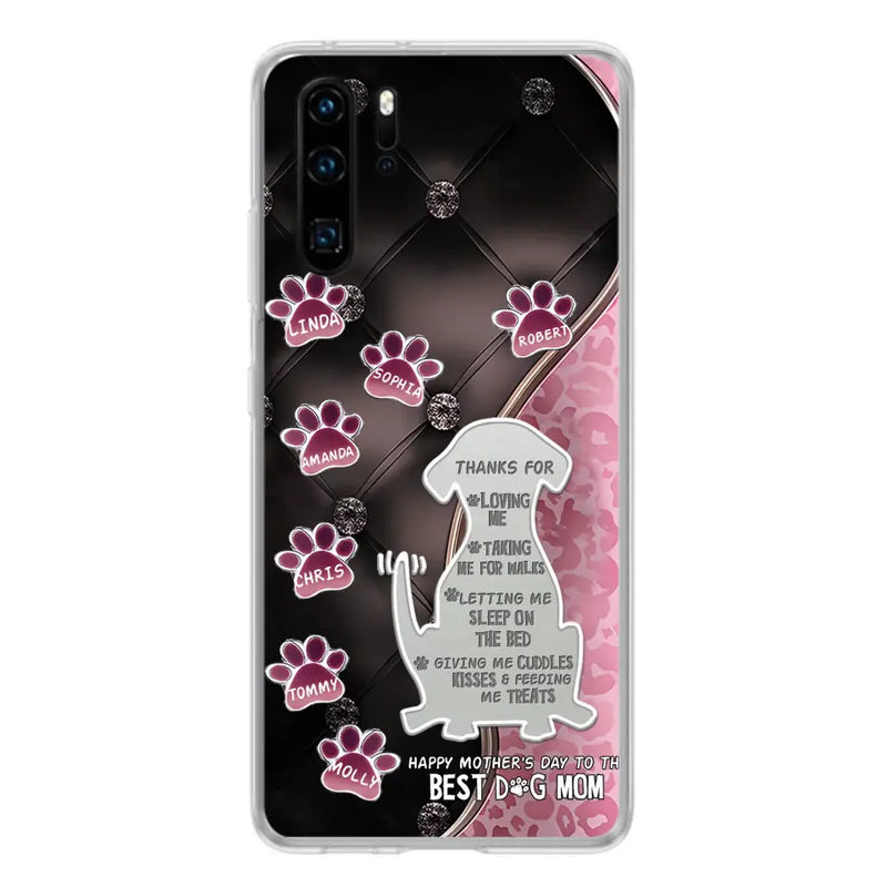 Personalized Memorial Dog Mom Phone Case - Memorial Gift Idea For Dog Lover - Up to 7 Dogs - Thanks For Loving Me - Oppo/Xiaomi/Huawei