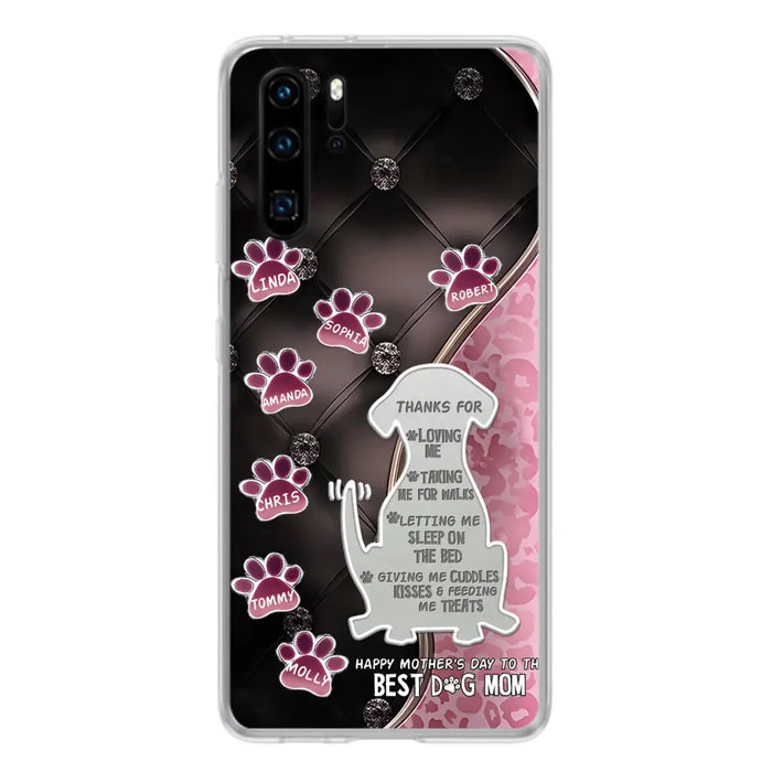 Personalized Memorial Dog Mom Phone Case - Memorial Gift Idea For Dog Lover - Up to 7 Dogs - Thanks For Loving Me - Oppo/Xiaomi/Huawei