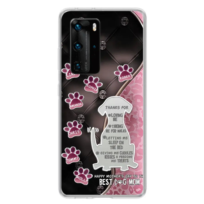 Personalized Memorial Dog Mom Phone Case - Memorial Gift Idea For Dog Lover - Up to 7 Dogs - Thanks For Loving Me - Oppo/Xiaomi/Huawei