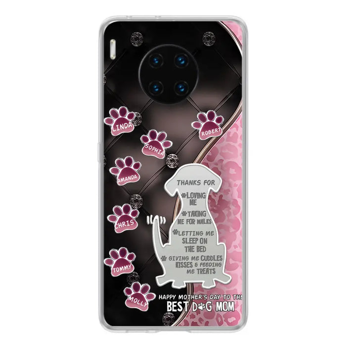 Personalized Memorial Dog Mom Phone Case - Memorial Gift Idea For Dog Lover - Up to 7 Dogs - Thanks For Loving Me - Oppo/Xiaomi/Huawei