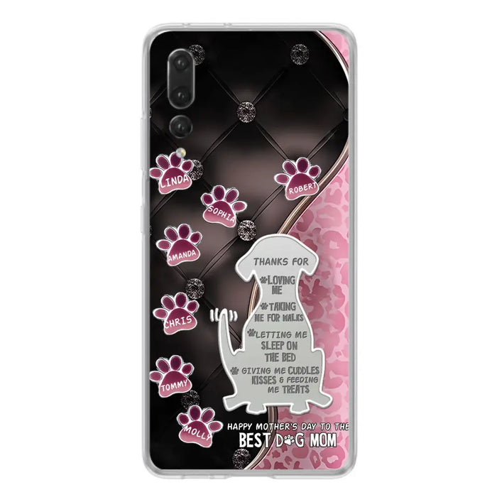 Personalized Memorial Dog Mom Phone Case - Memorial Gift Idea For Dog Lover - Up to 7 Dogs - Thanks For Loving Me - Oppo/Xiaomi/Huawei