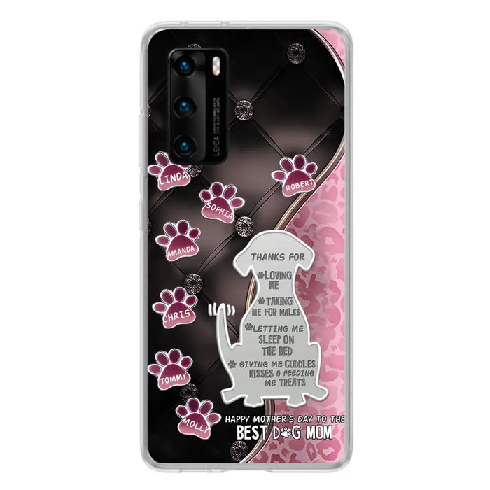 Personalized Memorial Dog Mom Phone Case - Memorial Gift Idea For Dog Lover - Up to 7 Dogs - Thanks For Loving Me - Oppo/Xiaomi/Huawei