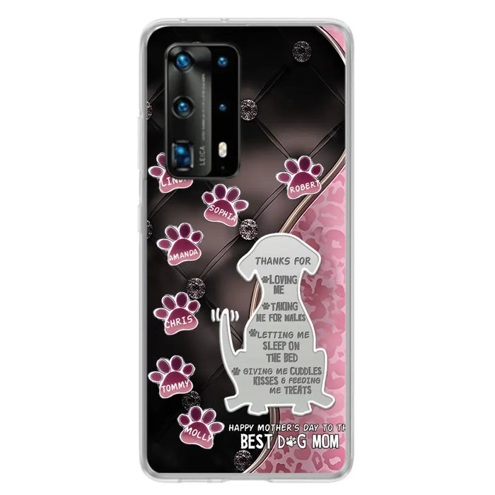 Personalized Memorial Dog Mom Phone Case - Memorial Gift Idea For Dog Lover - Up to 7 Dogs - Thanks For Loving Me - Oppo/Xiaomi/Huawei