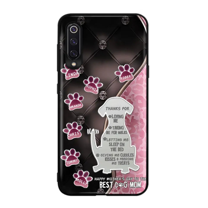 Personalized Memorial Dog Mom Phone Case - Memorial Gift Idea For Dog Lover - Up to 7 Dogs - Thanks For Loving Me - Oppo/Xiaomi/Huawei