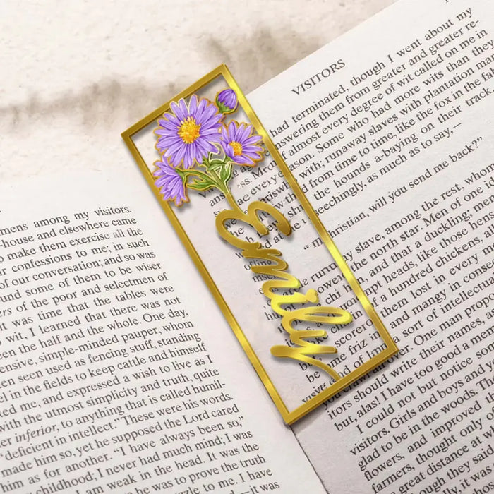 Personalized Birth Flower Name Bookmark - Gifts for Kids/Book Lovers/Reader