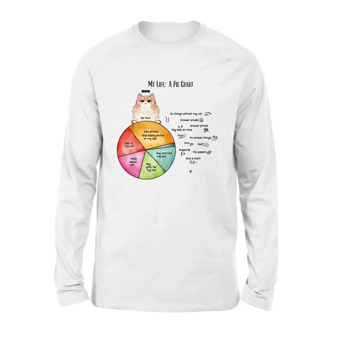 Personalized Cat T-shirt/Hoodie - Up to 5 Cats - Gift Idea For Cat Lover/Mother's Day/Father's Day - My Life A Pie Chart