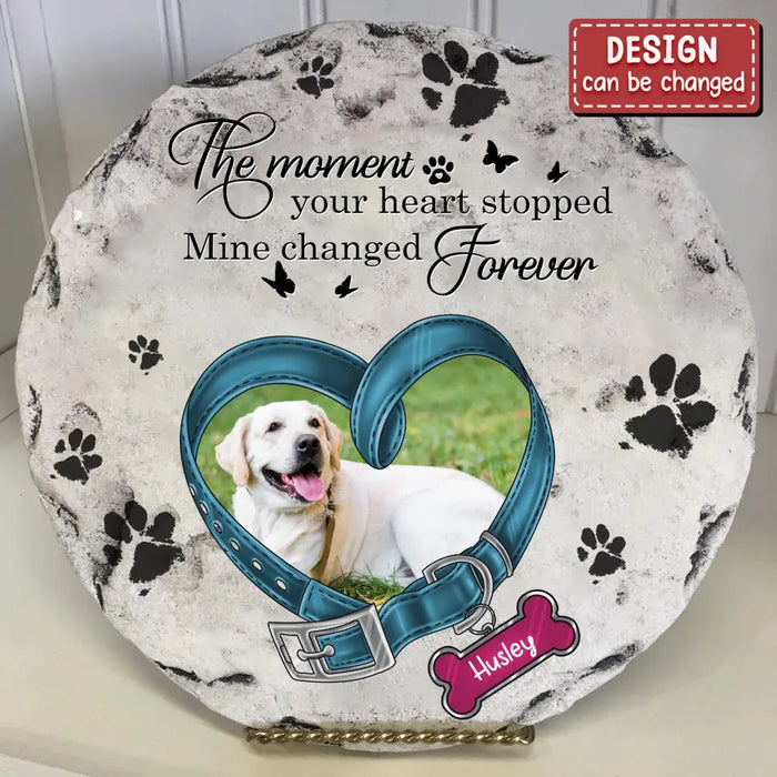 Personalized Memorial Pet Photo Circle Lithograph - Memorial Gift Idea For Dog Owners - Your Wings Were Ready But Our Hearts Were Not