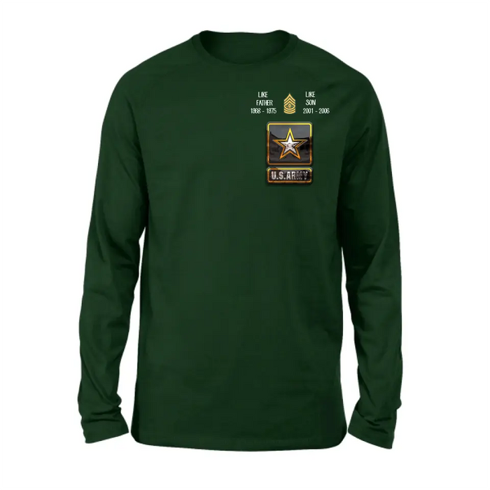 Personalized Veteran Shirt/Hoodie - Father's Day Gift Idea For Dad - Like Father Like Son