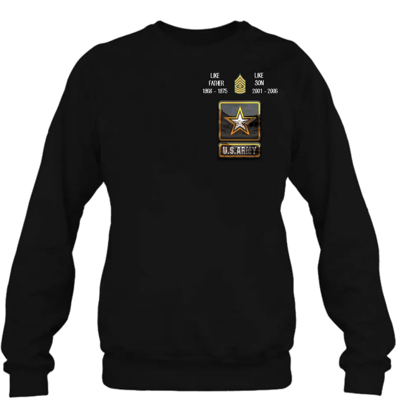 Personalized Veteran Shirt/Hoodie - Father's Day Gift Idea For Dad - Like Father Like Son
