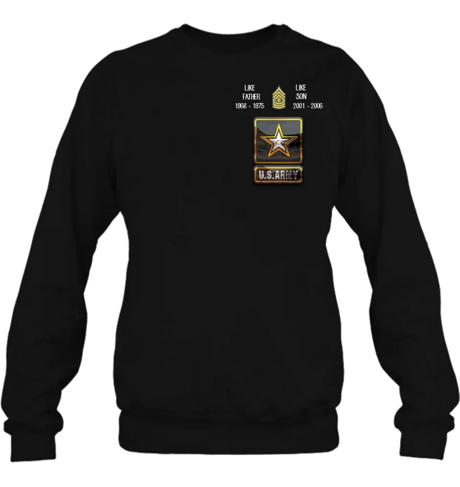 Personalized Veteran Shirt/Hoodie - Father's Day Gift Idea For Dad - Like Father Like Son
