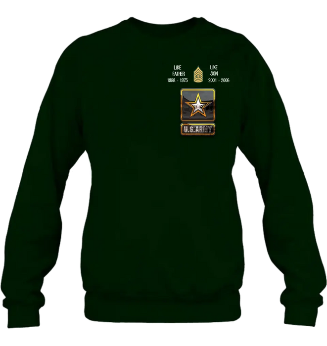 Personalized Veteran Shirt/Hoodie - Father's Day Gift Idea For Dad - Like Father Like Son