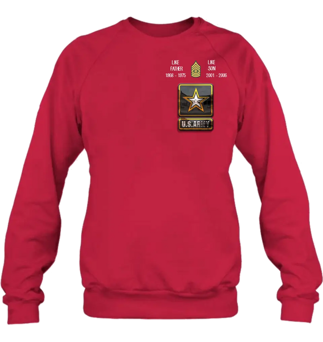 Personalized Veteran Shirt/Hoodie - Father's Day Gift Idea For Dad - Like Father Like Son