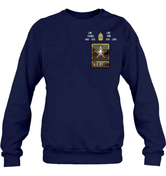 Personalized Veteran Shirt/Hoodie - Father's Day Gift Idea For Dad - Like Father Like Son