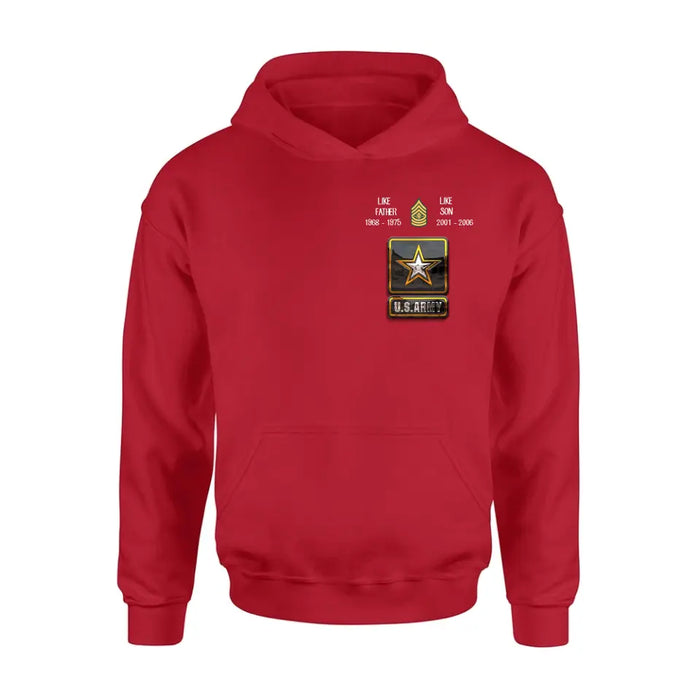 Personalized Veteran Shirt/Hoodie - Father's Day Gift Idea For Dad - Like Father Like Son