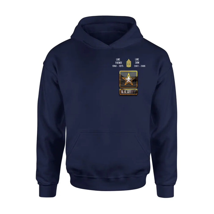 Personalized Veteran Shirt/Hoodie - Father's Day Gift Idea For Dad - Like Father Like Son