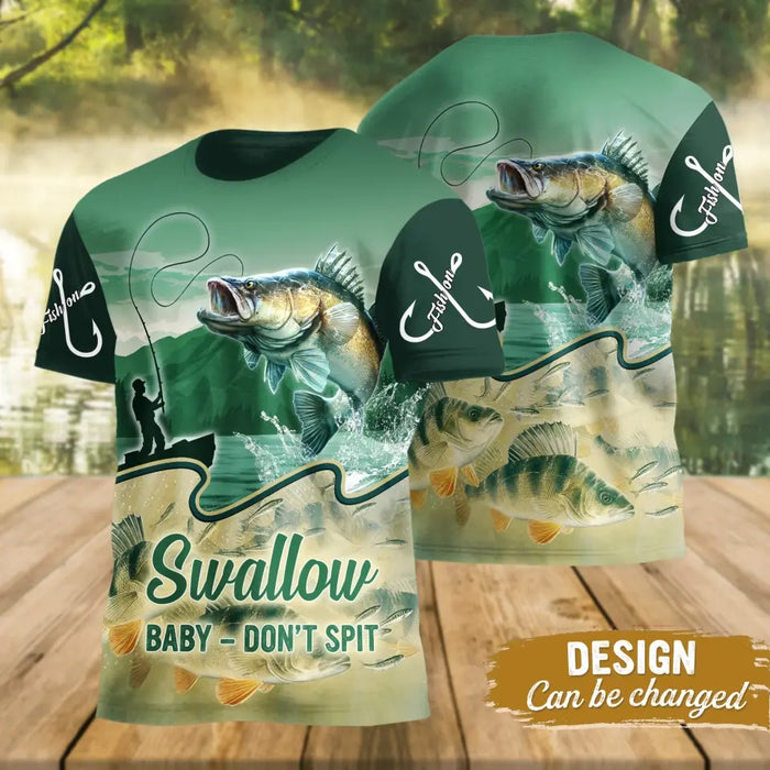 Personalized Fishing AOP T-Shirt - Funny Gift Idea For Fishing Lovers/Father's Day - Gift To Husband/Boyfriend - I Can't Work Today My Hand Is In A Cast