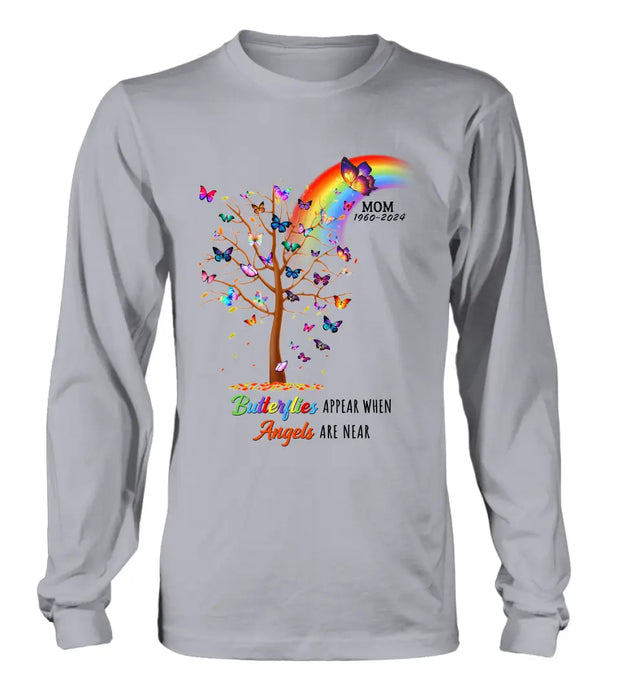 Personalized Butterfly Memorial Shirt/Hoodie - Memorial Gift Idea For Family Member - Up to 3 People - Butterflies Appear When Angels Are Near