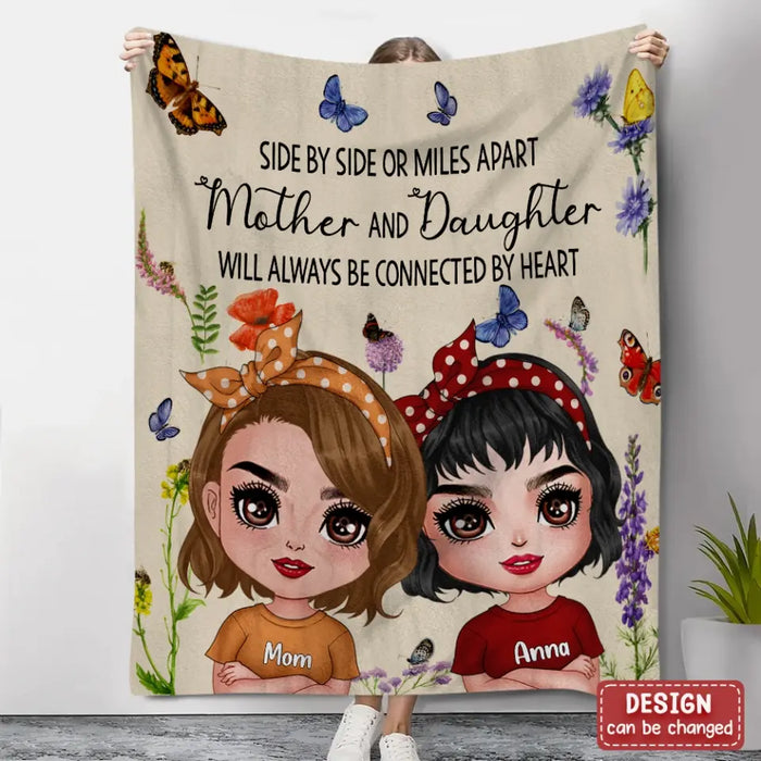 Personalized Mother And Daughter Quilt/Fleece Throw Blanket/Pillow Cover - Mother's Day Gift Idea - Mother And Daughter From The Start, Best Friends Forever From The Heart