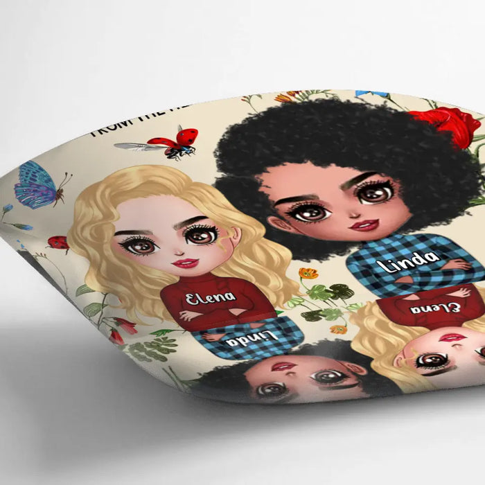 Personalized Mother And Daughter Quilt/Fleece Throw Blanket/Pillow Cover - Mother's Day Gift Idea - Mother And Daughter From The Start, Best Friends Forever From The Heart