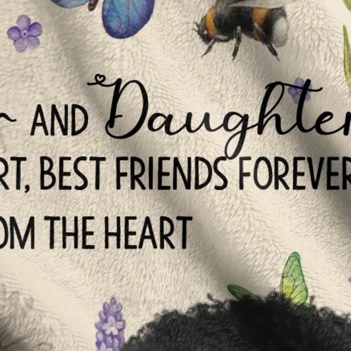 Personalized Mother And Daughter Quilt/Fleece Throw Blanket/Pillow Cover - Mother's Day Gift Idea - Mother And Daughter From The Start, Best Friends Forever From The Heart
