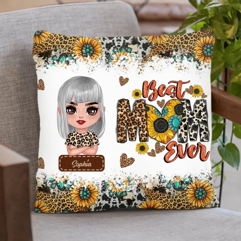 Custom Personalized Mom Pillow Cover - Mother's Day Gift Idea - Best Mom Ever