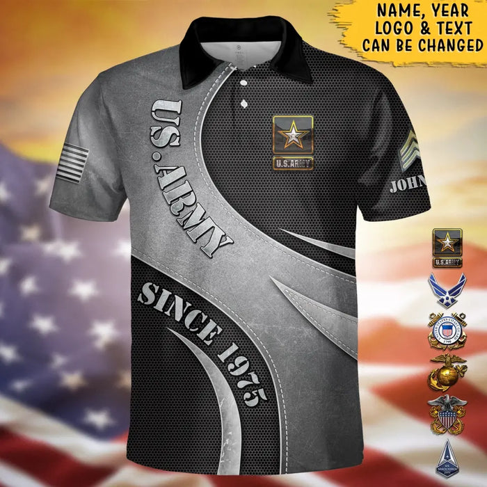 Personalized Veteran All-Over Print Polo Shirt - Gift Idea For Veteran/Father's Day