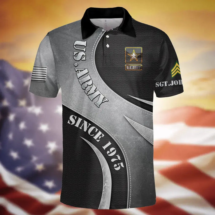 Personalized Veteran All-Over Print Polo Shirt - Gift Idea For Veteran/Father's Day