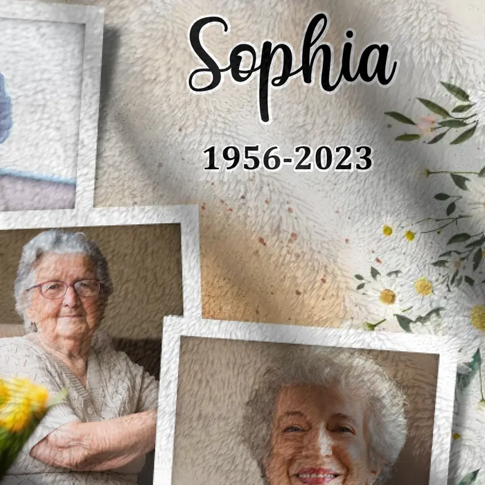 Personalized Memorial Photo Fleece Throw/Quilt Blanket - Upload Photo - Memorial Gift Idea For Family Member - As I Sit In Heaven & Watch You Everyday