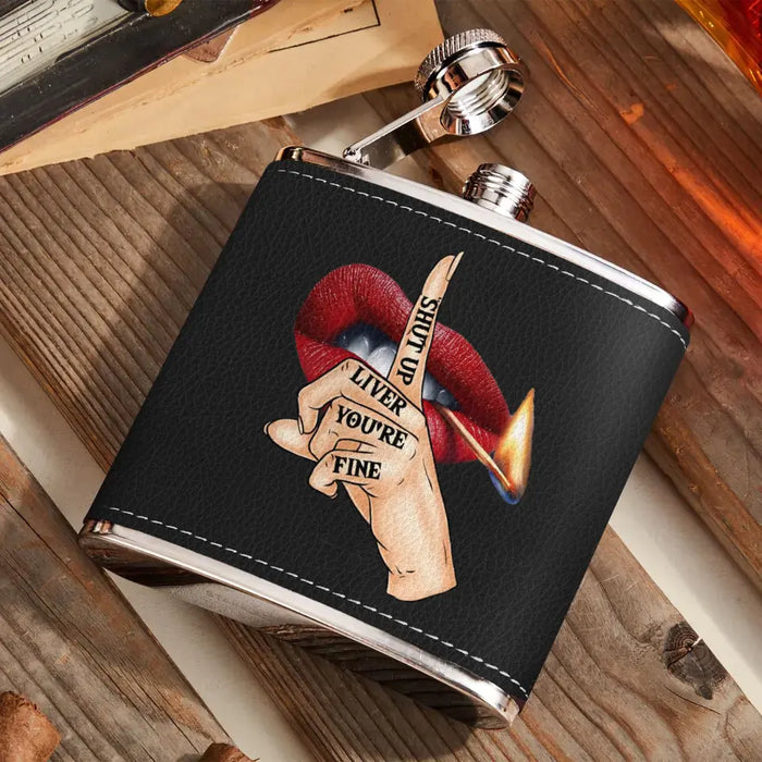 Personalized Leather Flask - Gift Idea for Friends/Besties