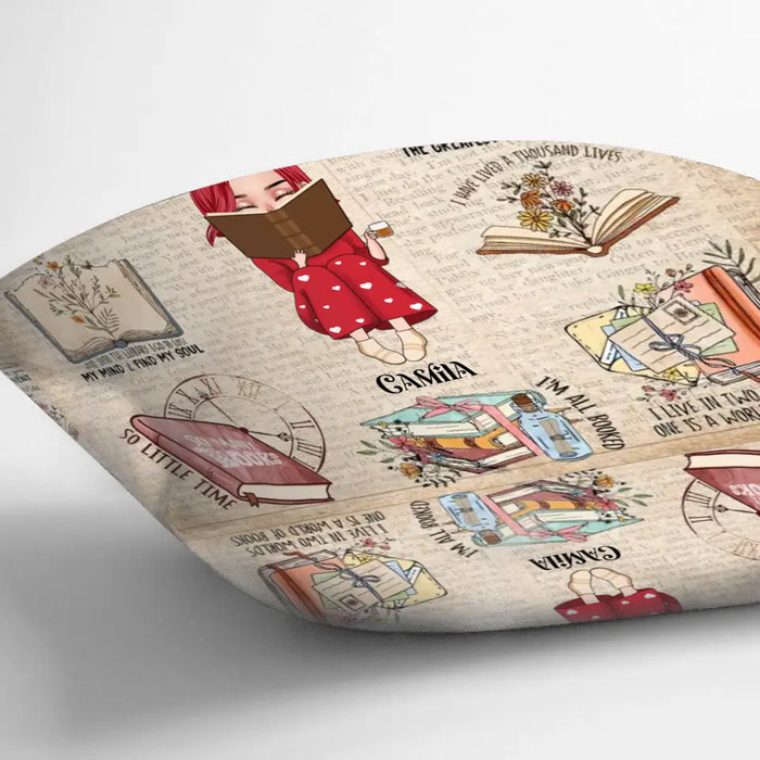 Personalized Reading Girl Quilt/Fleece Throw Blanket/Pillow Cover - Gift Idea For Book Lover - Just A Girl Who Loves Books