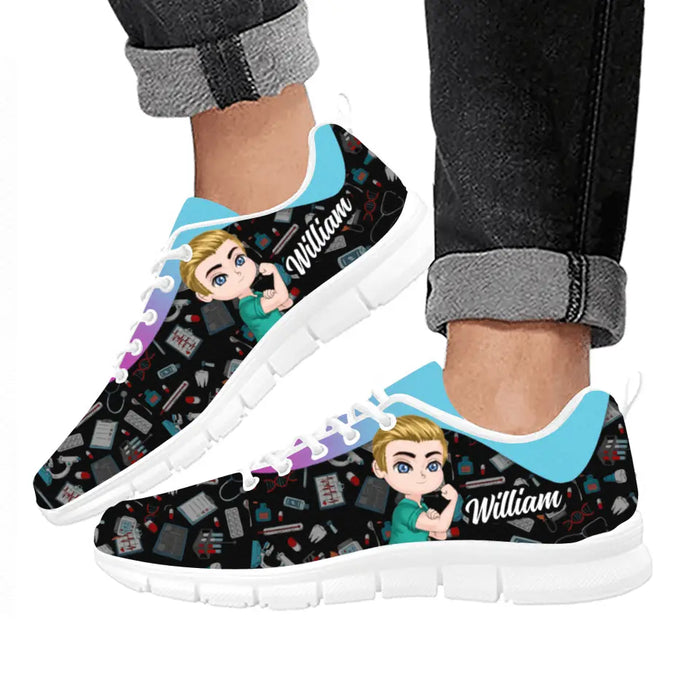 Personalized Male Nurse Sneakers - Gift Idea For Nurse/Birthday Gift