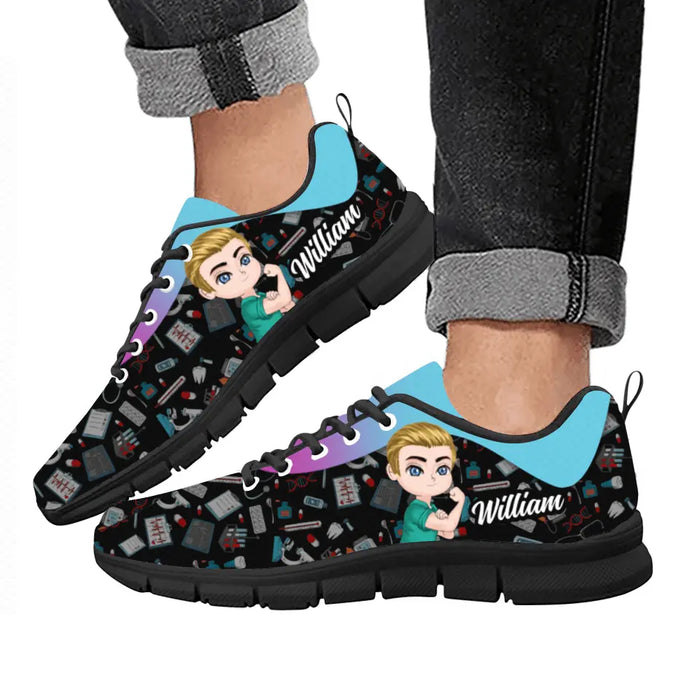 Personalized Male Nurse Sneakers - Gift Idea For Nurse/Birthday Gift