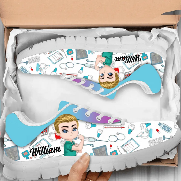 Personalized Male Nurse Sneakers - Gift Idea For Nurse/Birthday Gift