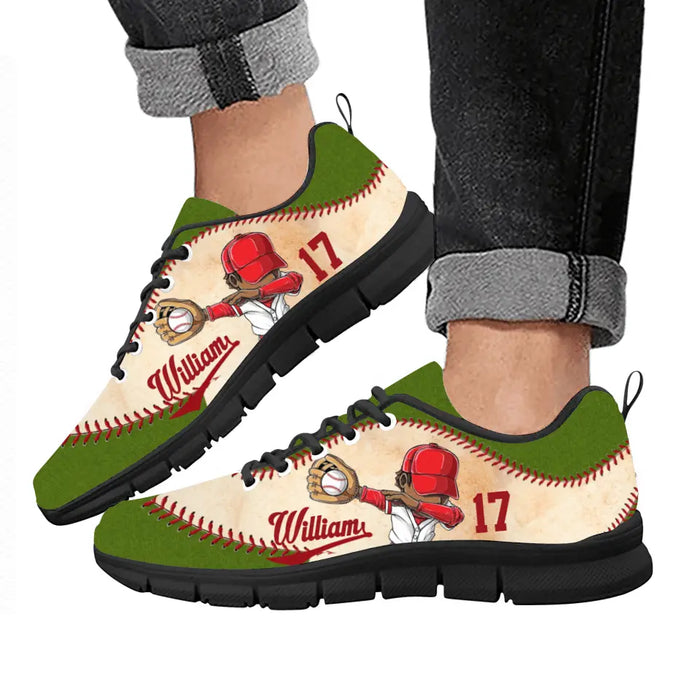 Personalized Baseball Sneakers - Gift Idea For Baseball Lover/Birthday/Father's Day