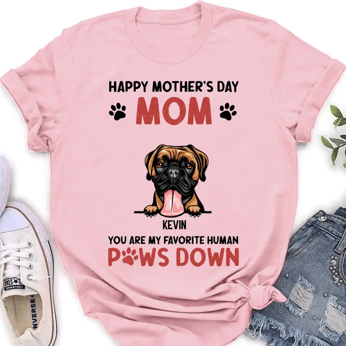 Personalized Dog Mom Shirt/Hoodie - Up to 5 Dogs - Mother's Day Gift Idea for Dog Lovers - Happy Mother's Day