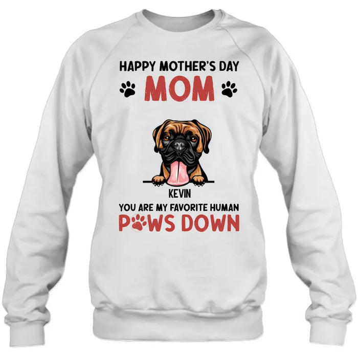 Personalized Dog Mom Shirt/Hoodie - Up to 5 Dogs - Mother's Day Gift Idea for Dog Lovers - Happy Mother's Day