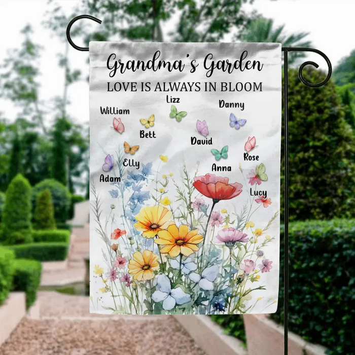 Personalized Grandma Flag Sign - Gift Idea For Grandma/Mother's Day with up to 10 Kids
