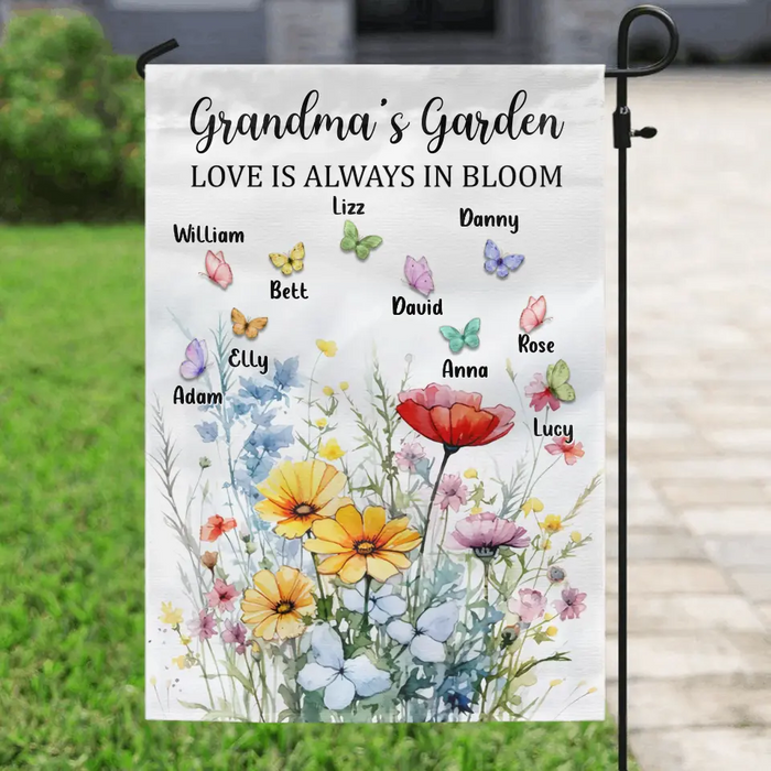 Personalized Grandma Flag Sign - Gift Idea For Grandma/Mother's Day with up to 10 Kids