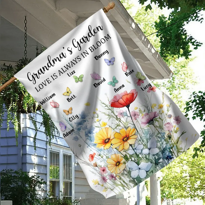 Personalized Grandma Flag Sign - Gift Idea For Grandma/Mother's Day with up to 10 Kids