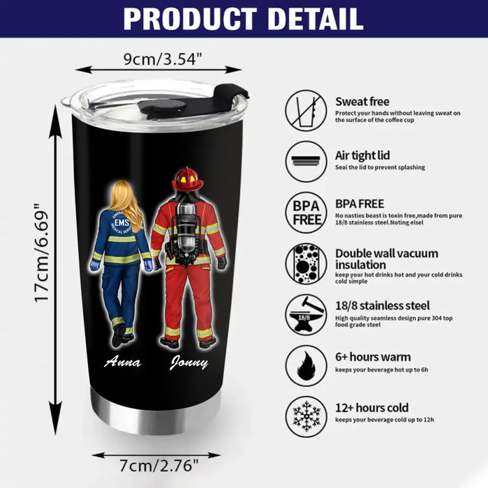 Personalized Dad Tumbler - Father's Day Gift Idea for Firefighter/EMS - Like Father Like Daughter