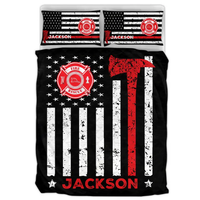 Personalized Fire Academy Graduation Quilt Bed Sets - Firefighter Gift For Him/Son/Brother/Nephew - Congratulations Gift