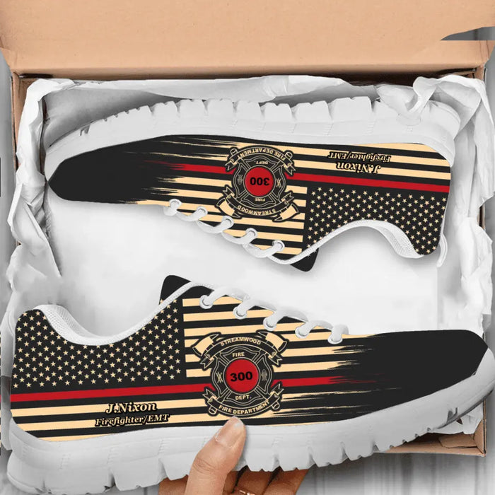 Personalized Fire Fighter/EMT/EMS Sneakers - Gift Idea For Fire Fighter/Father's Day