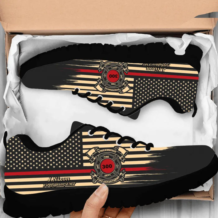 Personalized Fire Fighter/EMT/EMS Sneakers - Gift Idea For Fire Fighter/Father's Day