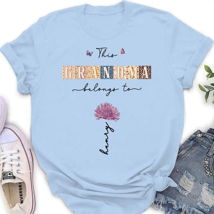 Personalized Grandma Shirt/Hoodie - Up to 12 Kids - Mother's Day Gift Idea for Grandma - This Grandma Belongs To