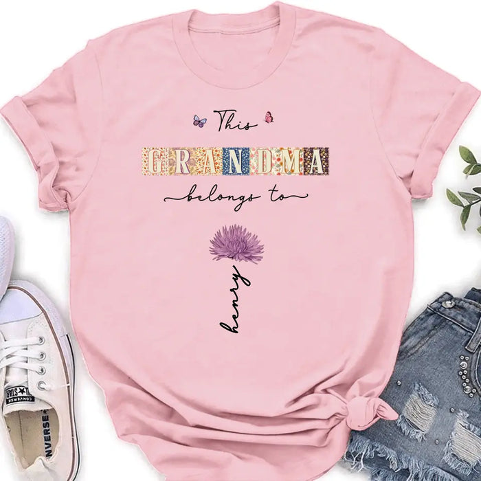 Personalized Grandma Shirt/Hoodie - Up to 12 Kids - Mother's Day Gift Idea for Grandma - This Grandma Belongs To