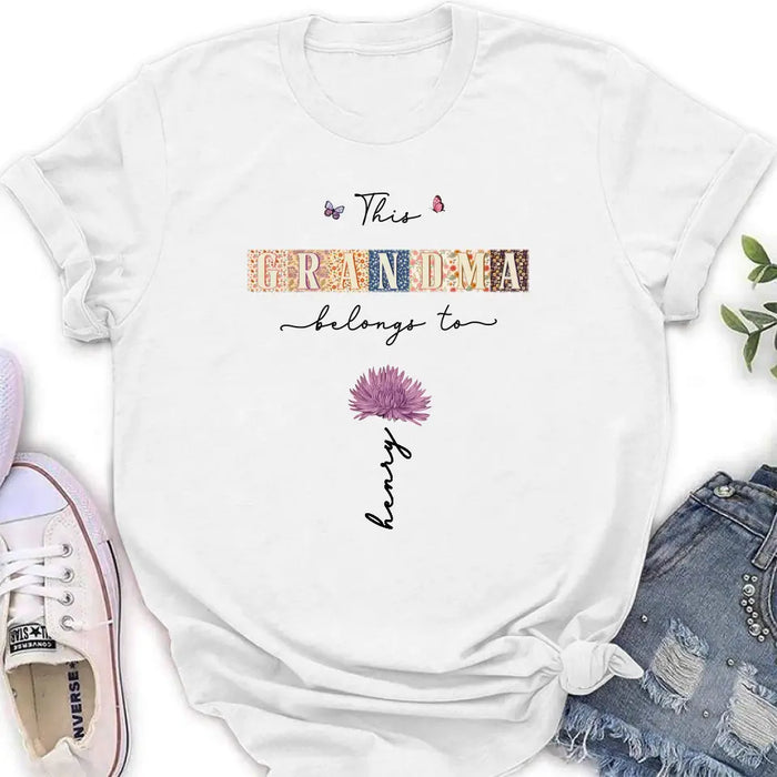 Personalized Grandma Shirt/Hoodie - Up to 12 Kids - Mother's Day Gift Idea for Grandma - This Grandma Belongs To
