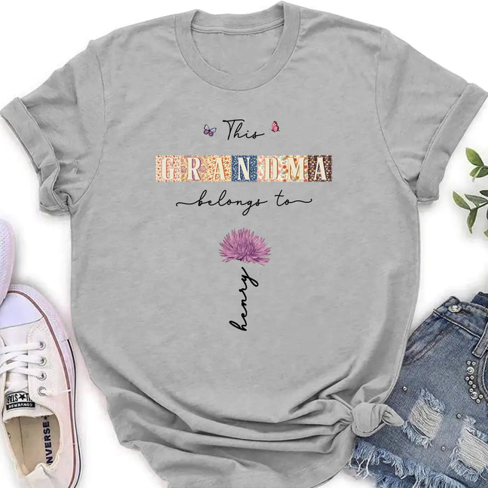 Personalized Grandma Shirt/Hoodie - Up to 12 Kids - Mother's Day Gift Idea for Grandma - This Grandma Belongs To