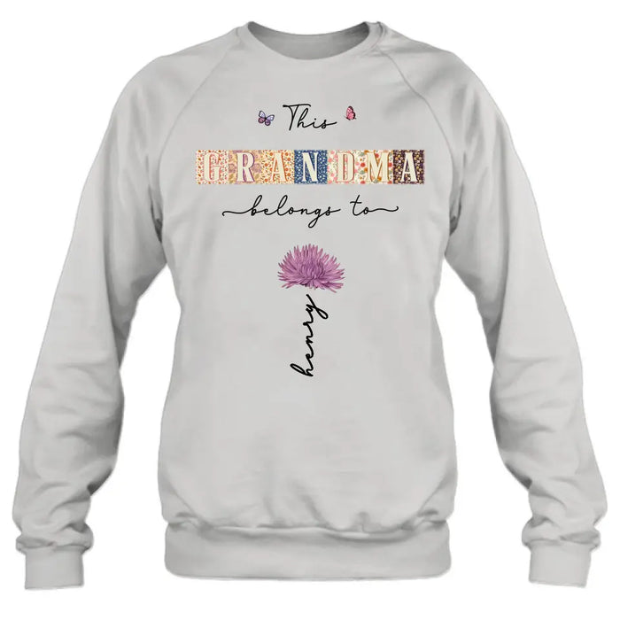 Personalized Grandma Shirt/Hoodie - Up to 12 Kids - Mother's Day Gift Idea for Grandma - This Grandma Belongs To